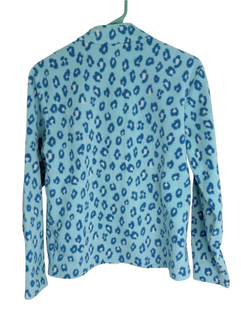 Eddie Bauer Light Blue & Dark Blue Leopard Print Fleece Jacket